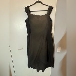 Black off the shoulder high low dress